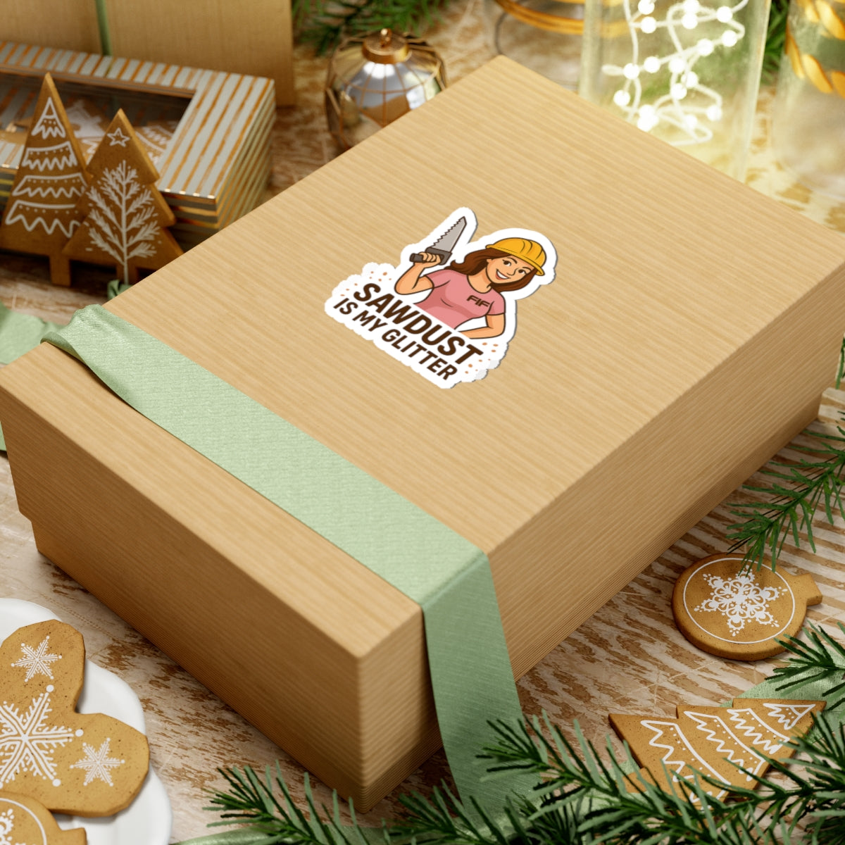 Sawdust is my Glitter Kiss-Cut Sticker