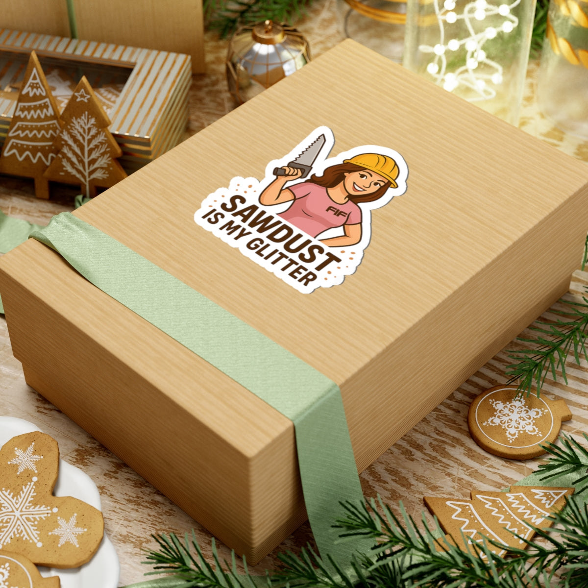 Sawdust is my Glitter Kiss-Cut Sticker