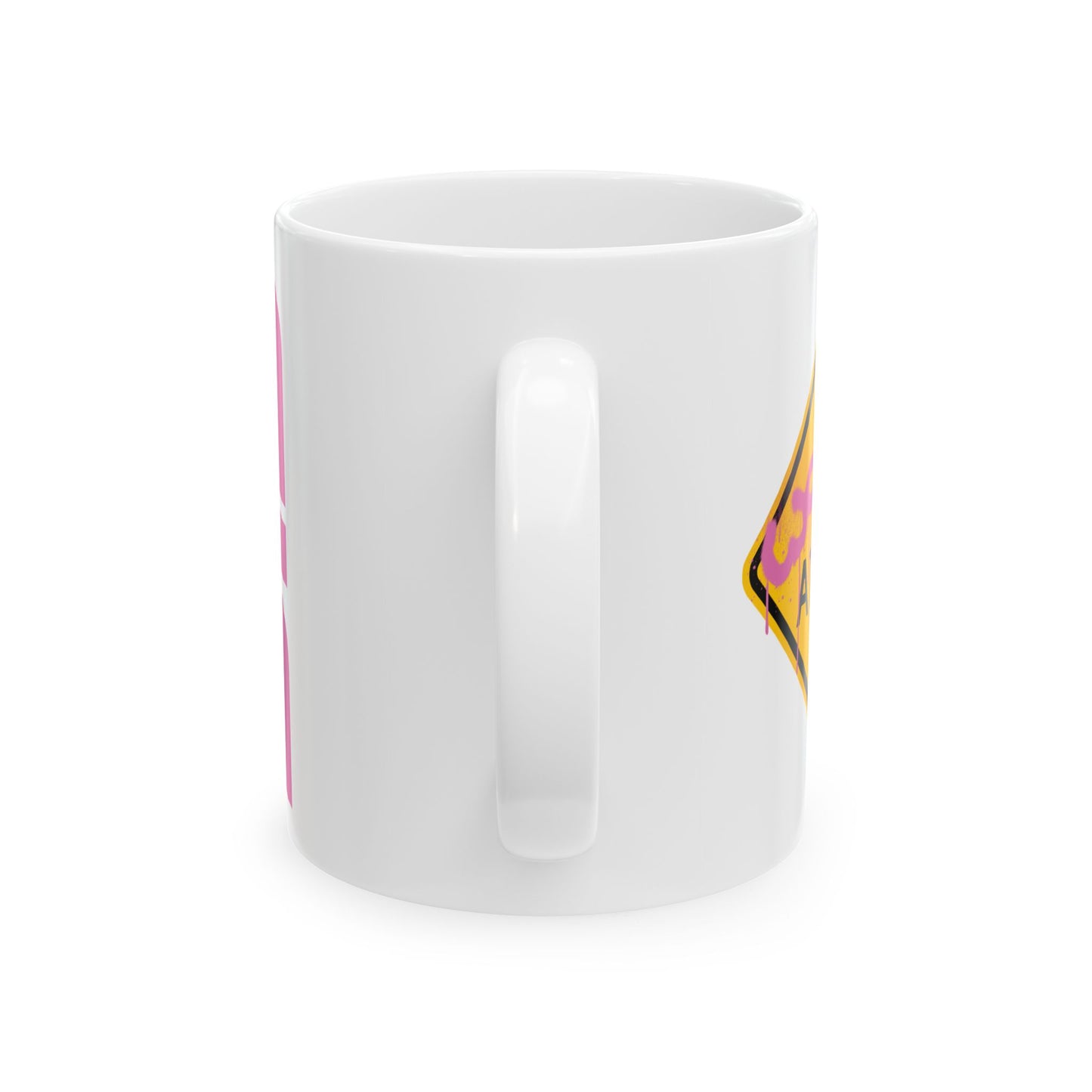 Women At Work Caution Sign Mug 11oz / 15oz