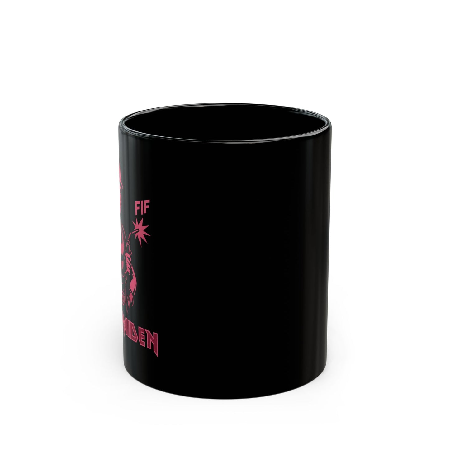 Bold Black Mug with Fun Design, Coffee Cup, Gift for Her, Unique Office Mug, Cute Kitchen Decor