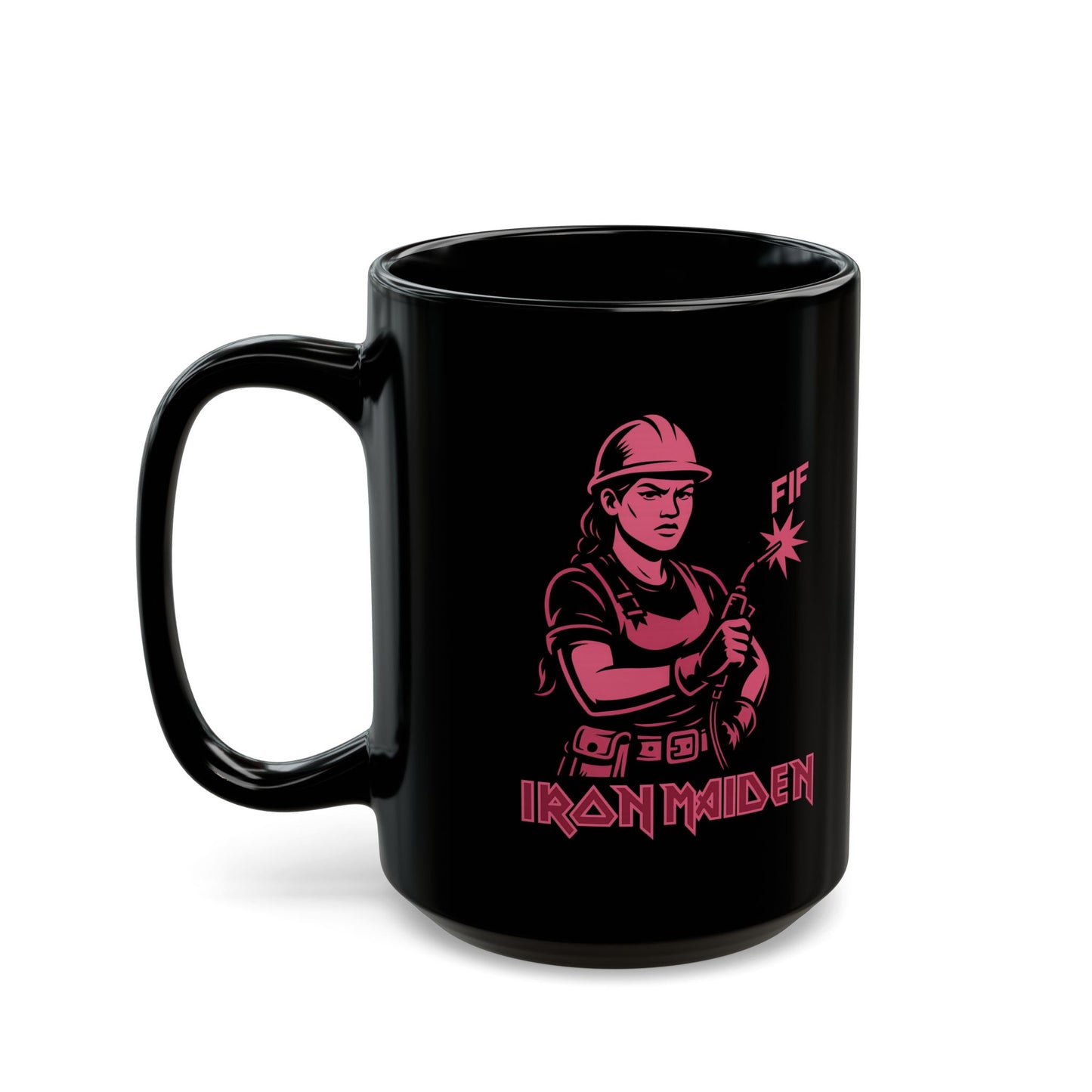 Bold Black Mug with Fun Design, Coffee Cup, Gift for Her, Unique Office Mug, Cute Kitchen Decor