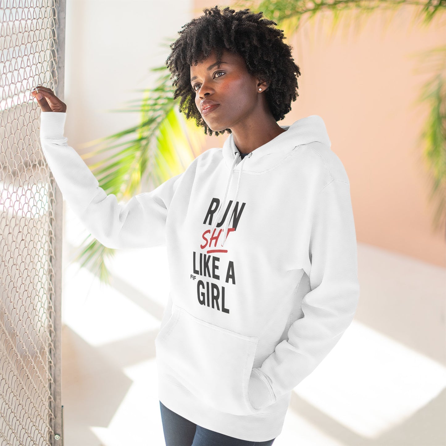 Run Sht Like A Girl Fleece Hoodie