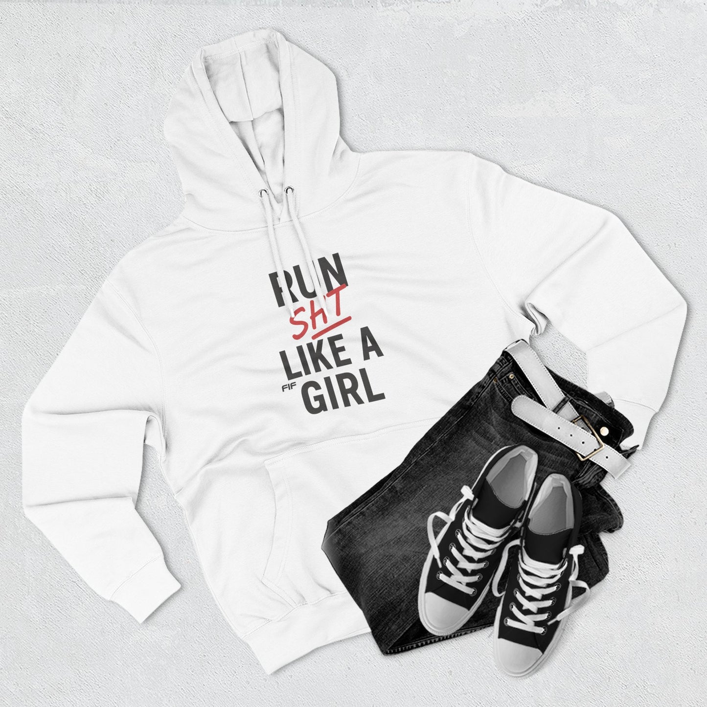 Run Sht Like A Girl Fleece Hoodie